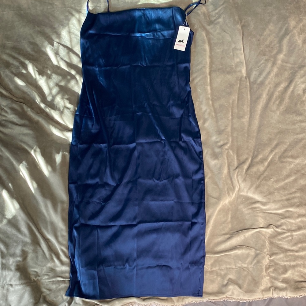 Sexy elegant navy blue dress